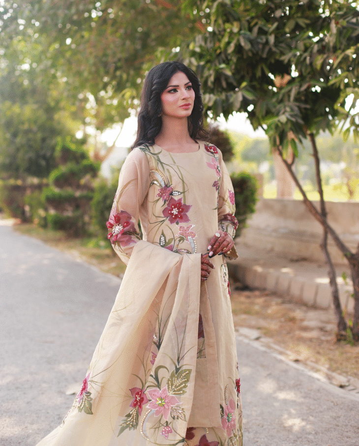 3-Piece Embroidered Organza