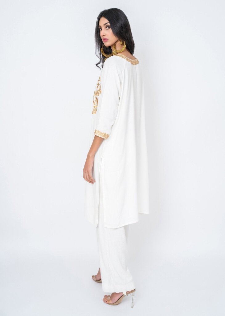 Ivory Gold Zari Top - Image 4