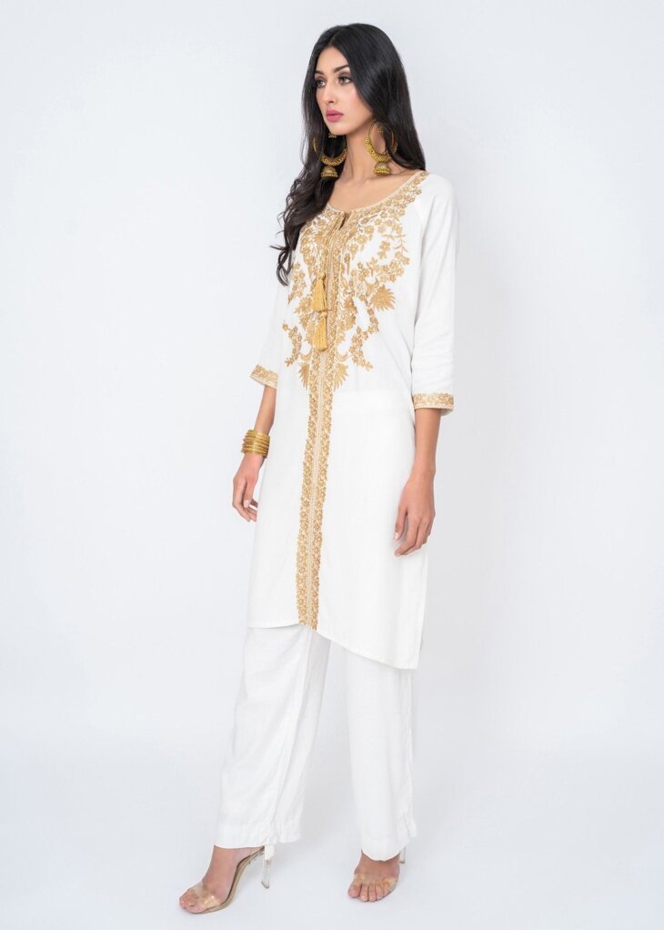 Ivory Gold Zari Top - Image 2